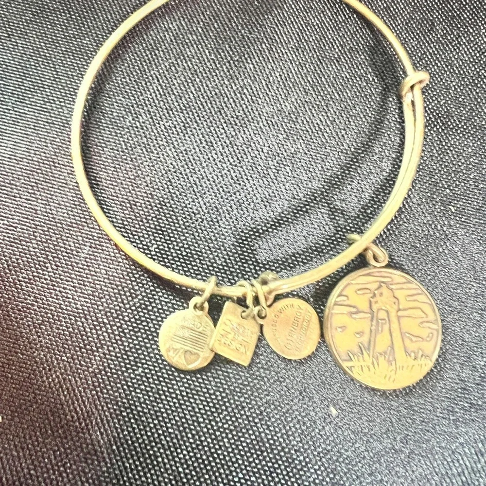 Alex‎ & Ani Expandable Charm Bangles Lot Of 3 Mixed Metals Wear Patina Stack
